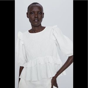Zara ruffled textured top